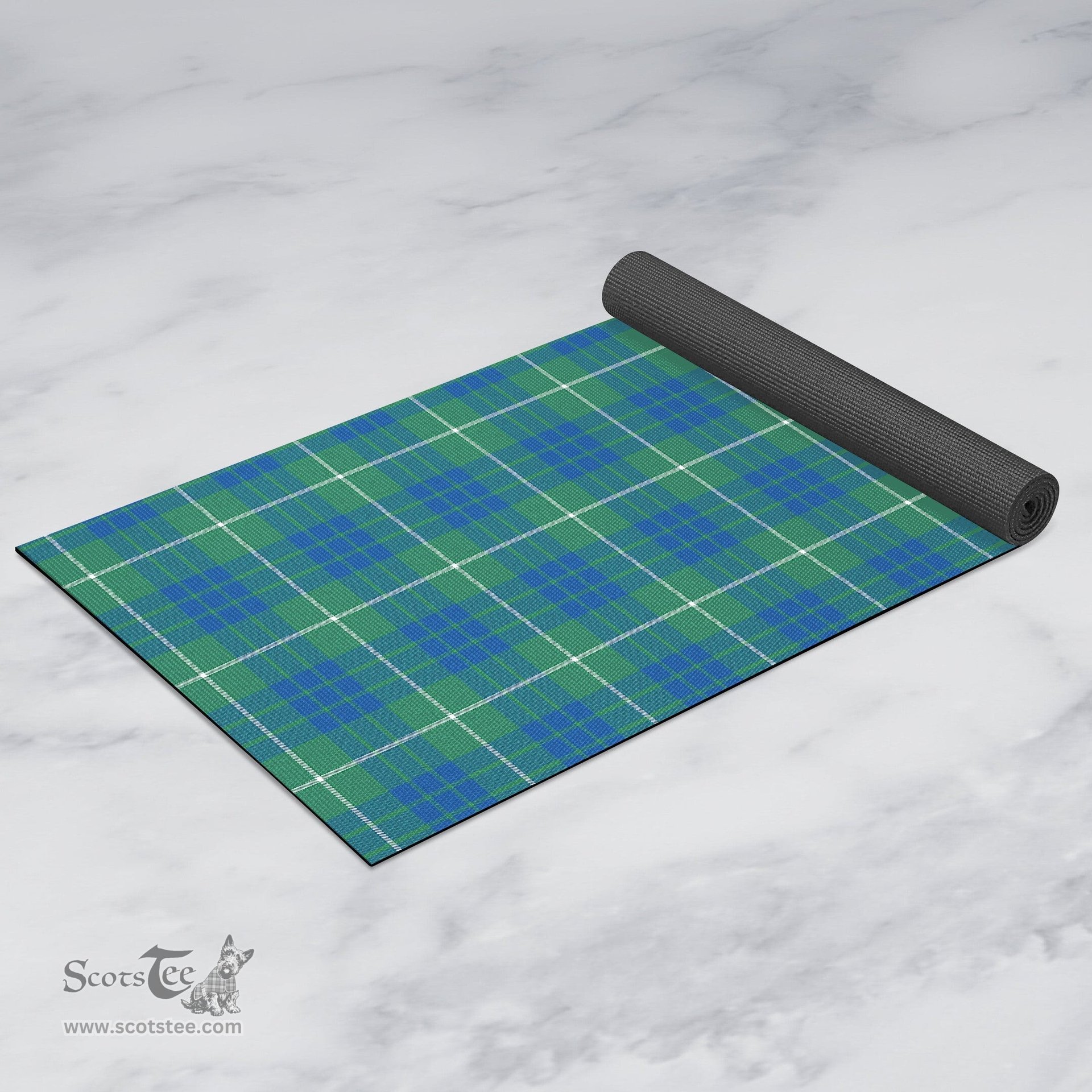 ScotsTee Shop Scottish Hamilton Hunting Ancient Clan Tartan Rubber Yoga Mat