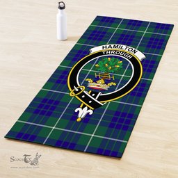 ScotsTee Shop Scottish Hamilton Hunting Modern Clan Crest Tartan Rubber Yoga Mat