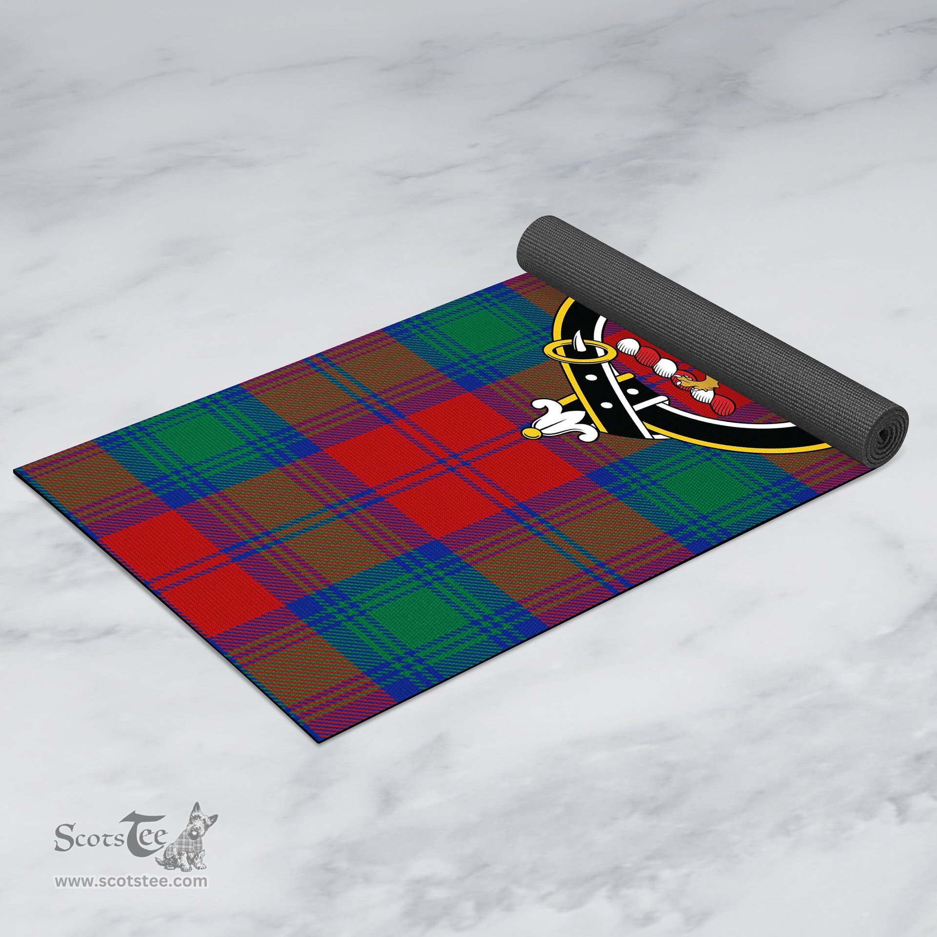 ScotsTee Shop Scottish Fotheringham Modern Clan Crest Tartan Rubber Yoga Mat