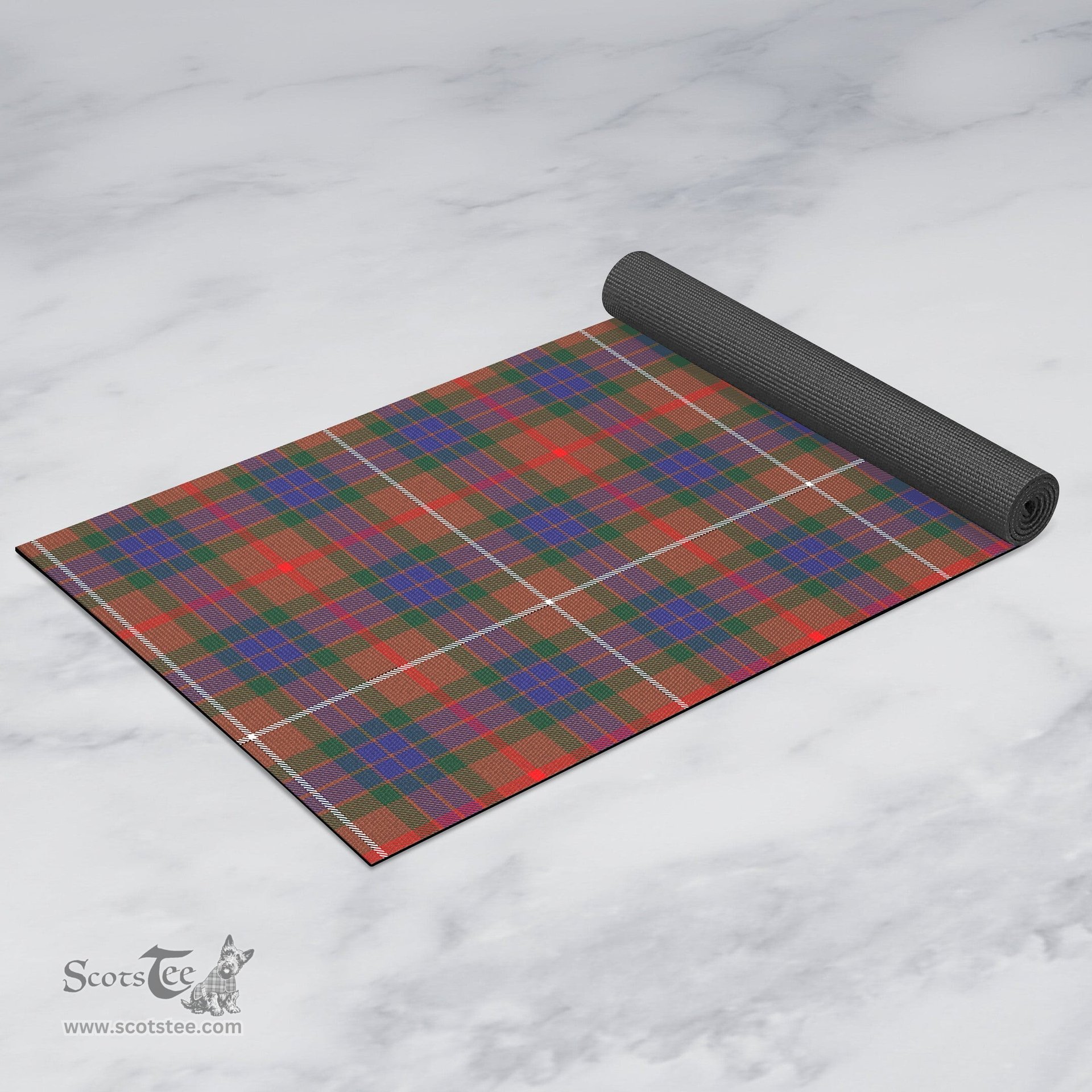 ScotsTee Shop Scottish Fraser Hunting Modern Clan Tartan Rubber Yoga Mat