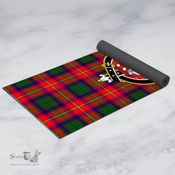 ScotsTee Shop Scottish Hopkirk Clan Crest Tartan Rubber Yoga Mat