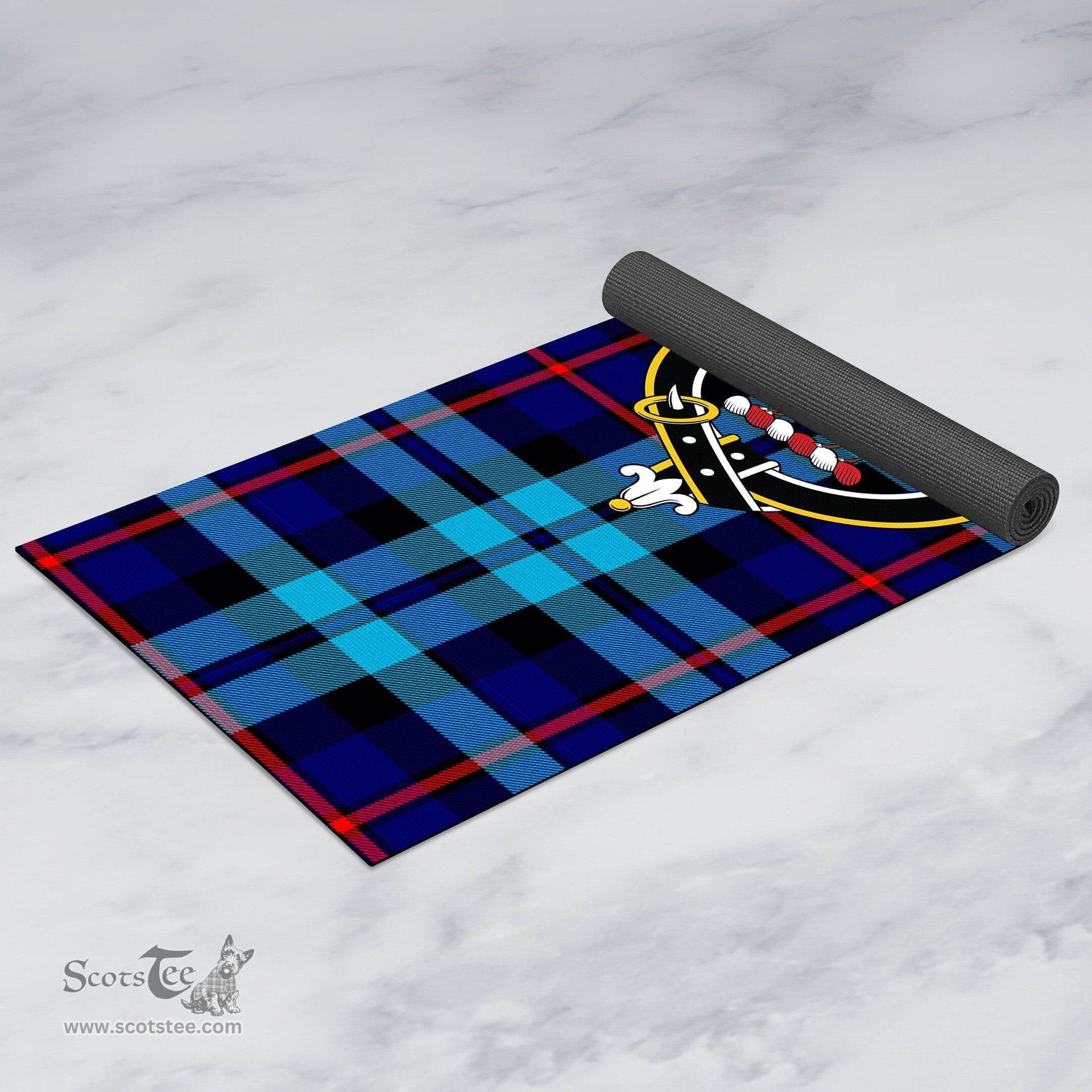 ScotsTee Shop Scottish MacCorquodale Clan Crest Tartan Rubber Yoga Mat