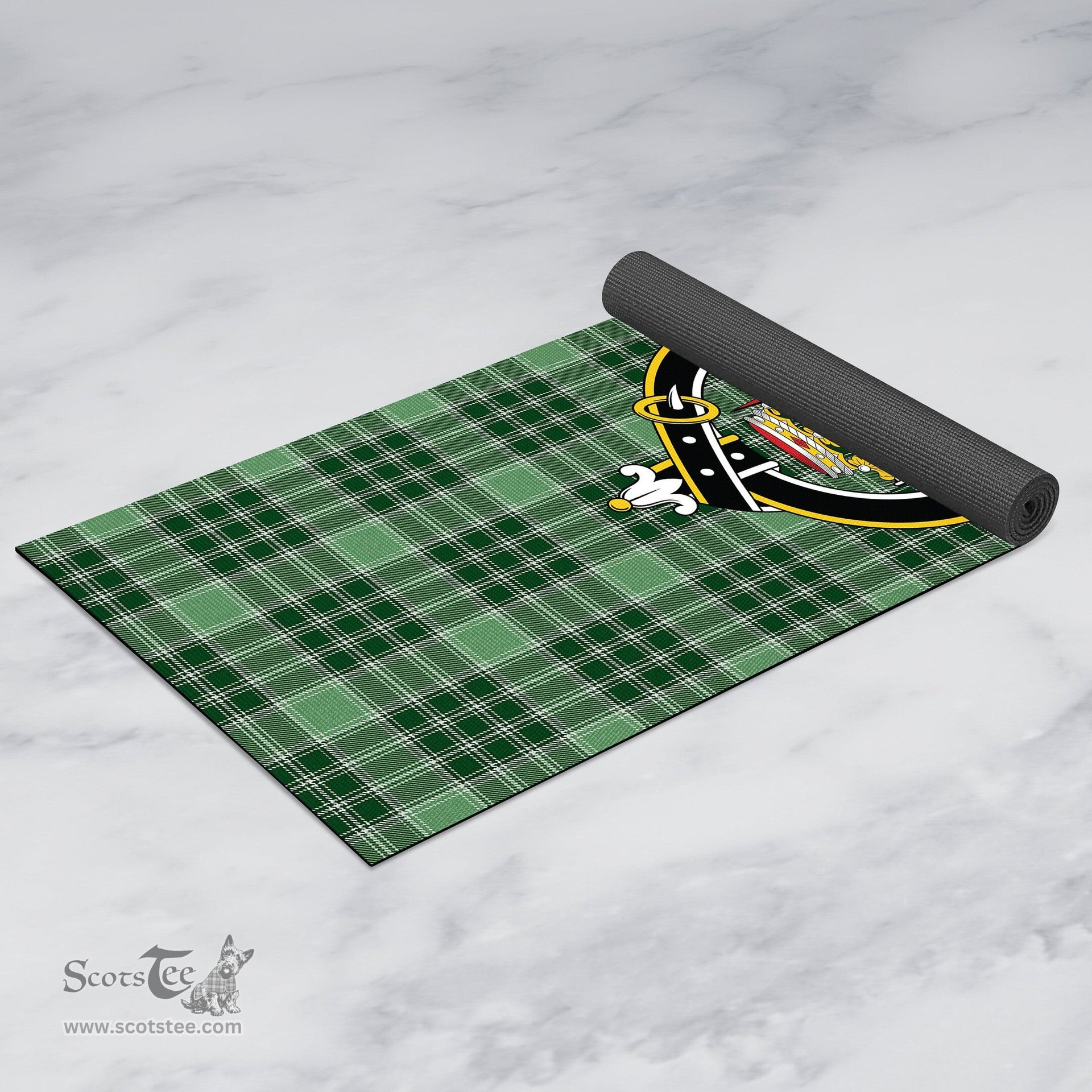 ScotsTee Shop Scottish MacDonald Lord of the Isles Hunting Clan Crest Tartan Rubber Yoga Mat
