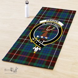 ScotsTee Shop Scottish Fraser Hunting Ancient Clan Crest Tartan Rubber Yoga Mat