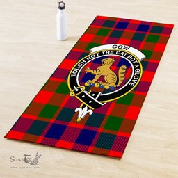 ScotsTee Shop Scottish Gow of McGouan Clan Crest Tartan Rubber Yoga Mat