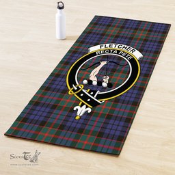 ScotsTee Shop Scottish Fletcher of Dunans Clan Crest Tartan Rubber Yoga Mat