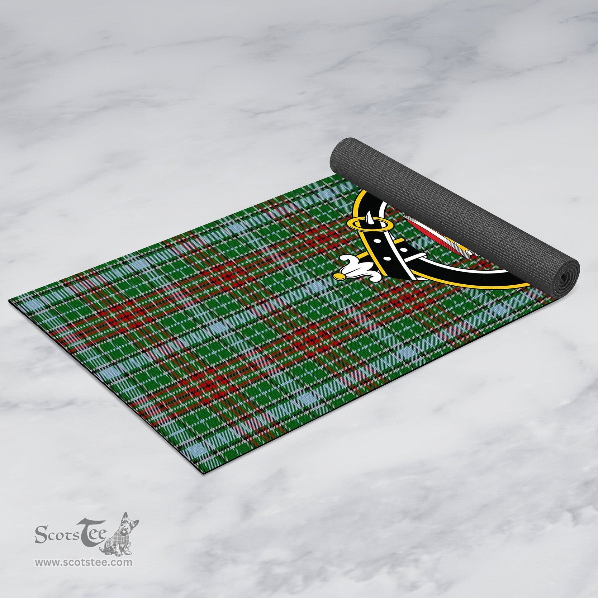 ScotsTee Shop Scottish Gayre Clan Crest Tartan Rubber Yoga Mat