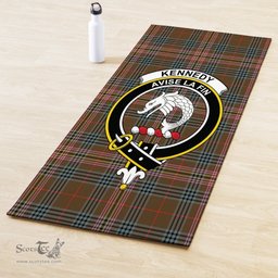 ScotsTee Shop Scottish Kennedy Weathered Clan Crest Tartan Rubber Yoga Mat