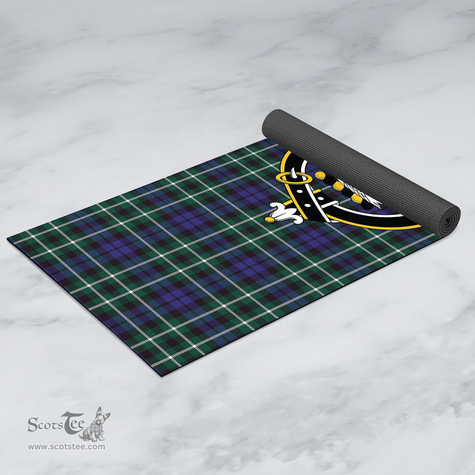 ScotsTee Shop Scottish Graham of Montrose Modern Clan Crest Tartan Rubber Yoga Mat