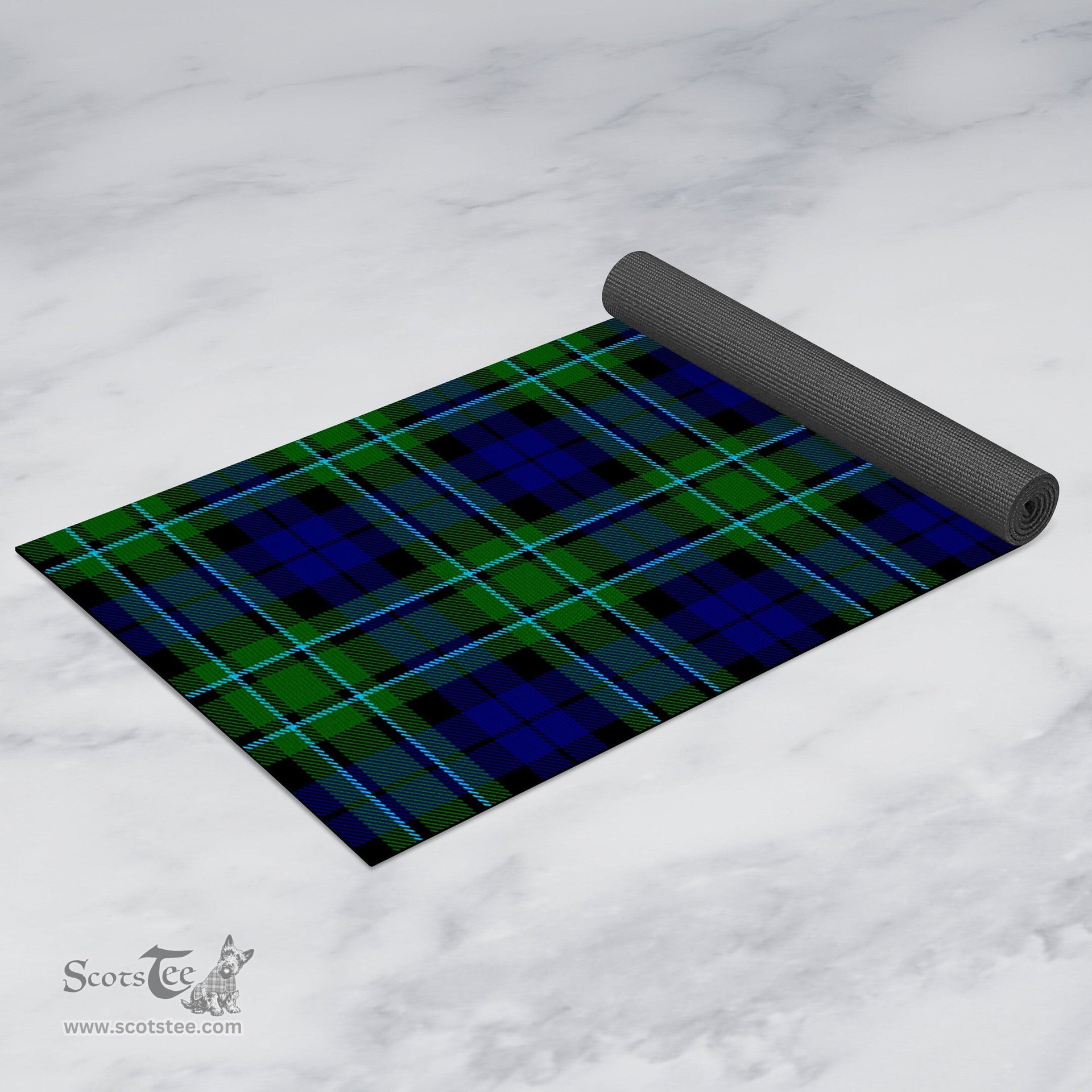 ScotsTee Shop Scottish MacCallum Modern Clan Tartan Rubber Yoga Mat