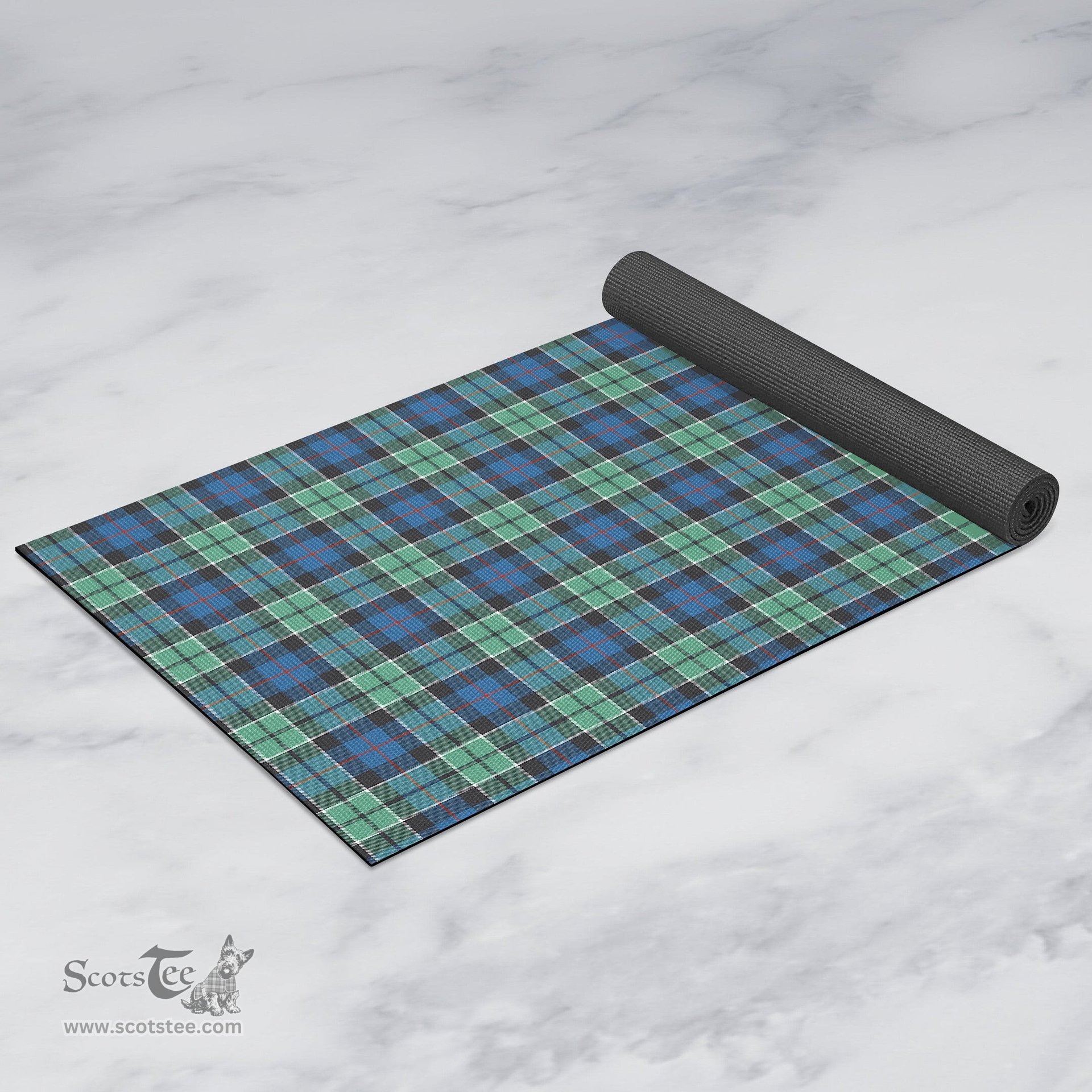 ScotsTee Shop Scottish Leslie Hunting Ancient Clan Tartan Rubber Yoga Mat