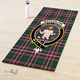 ScotsTee Shop Scottish MacFarlane Hunting Modern Clan Crest Tartan Rubber Yoga Mat