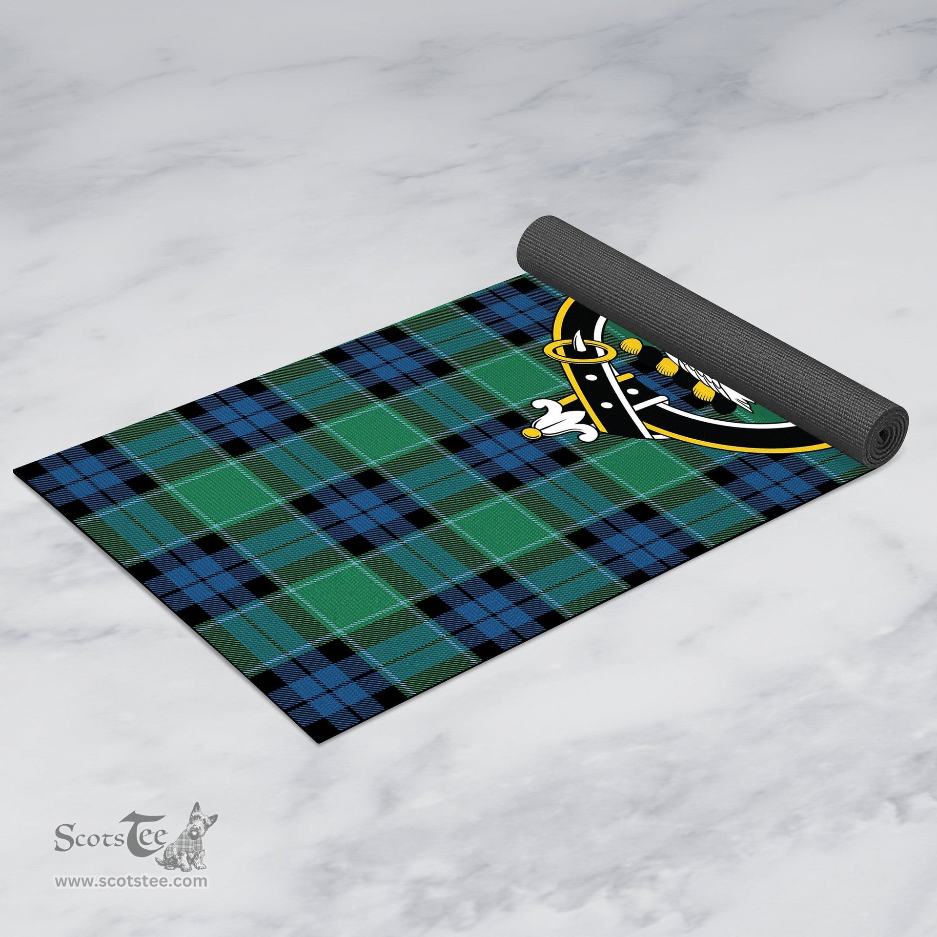 ScotsTee Shop Scottish Graham of Menteith Ancient Clan Crest Tartan Rubber Yoga Mat