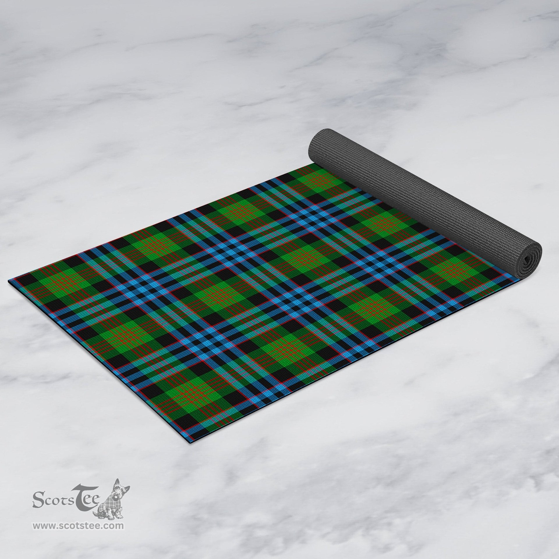 ScotsTee Shop Scottish Newlands of Lauriston Clan Tartan Rubber Yoga Mat
