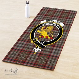 ScotsTee Shop Scottish Nicolson Hunting Weathered Clan Crest Tartan Rubber Yoga Mat