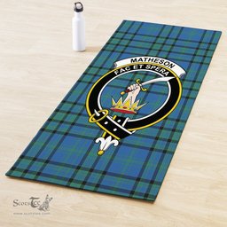 ScotsTee Shop Scottish Matheson Hunting Ancient Clan Crest Tartan Rubber Yoga Mat