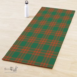 ScotsTee Shop Scottish Menzies Green Ancient Clan Tartan Rubber Yoga Mat