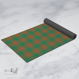 ScotsTee Shop Scottish Menzies Green Ancient Clan Tartan Rubber Yoga Mat