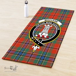 ScotsTee Shop Scottish MacLean of Duart Ancient Clan Crest Tartan Rubber Yoga Mat
