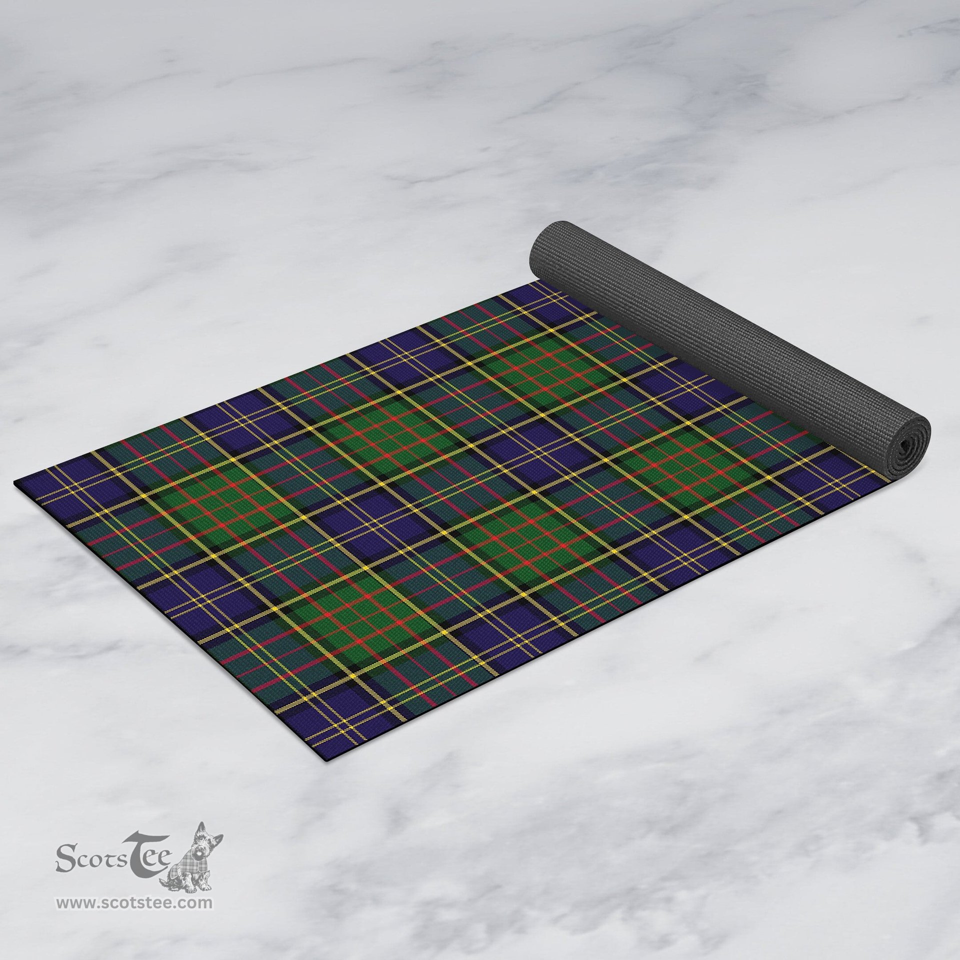 ScotsTee Shop Scottish MacMillan Hunting Modern Clan Tartan Rubber Yoga Mat