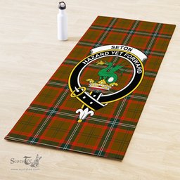 ScotsTee Shop Scottish Seton Hunting Modern Clan Crest Tartan Rubber Yoga Mat