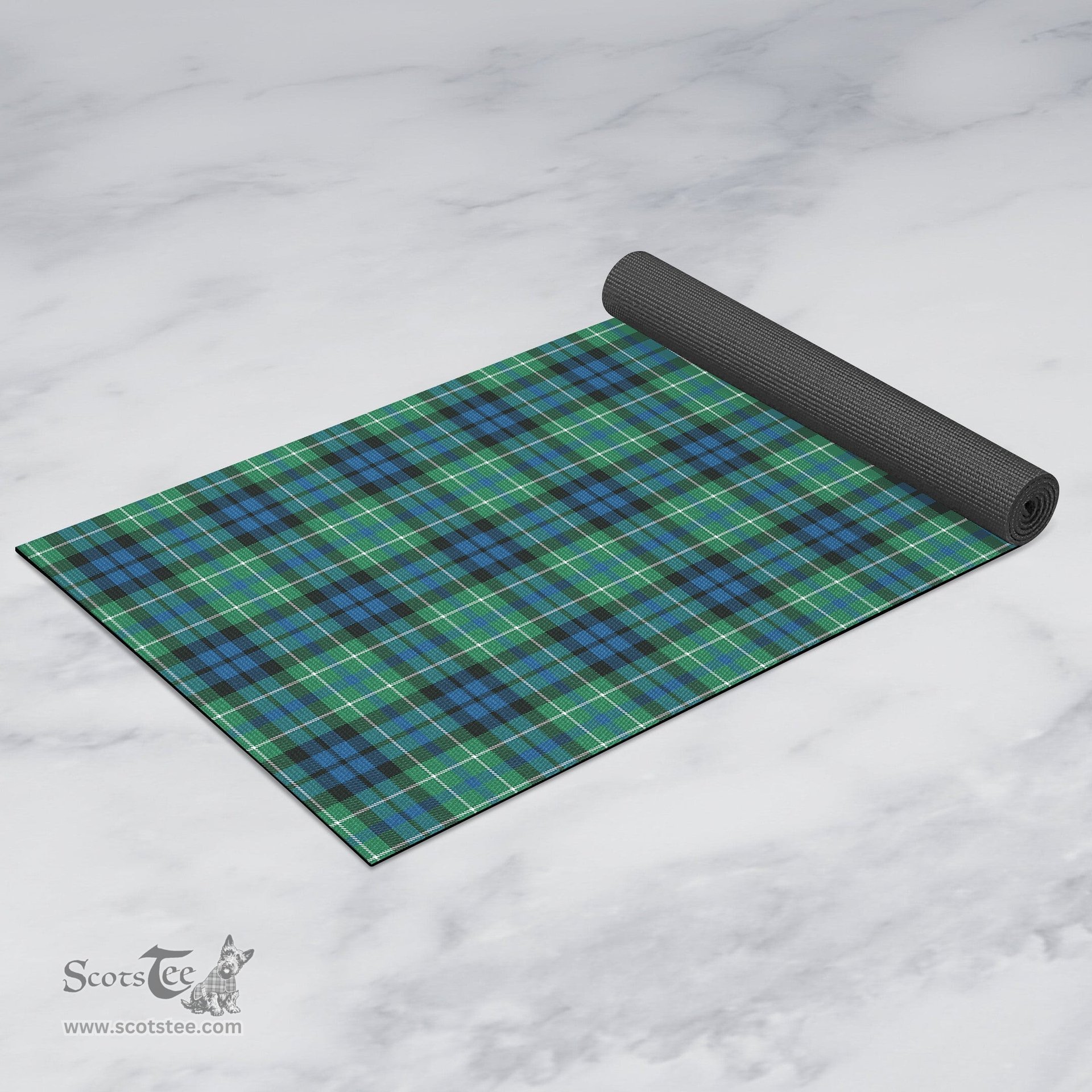 ScotsTee Shop Scottish MacNeil of Colonsay Ancient Clan Tartan Rubber Yoga Mat