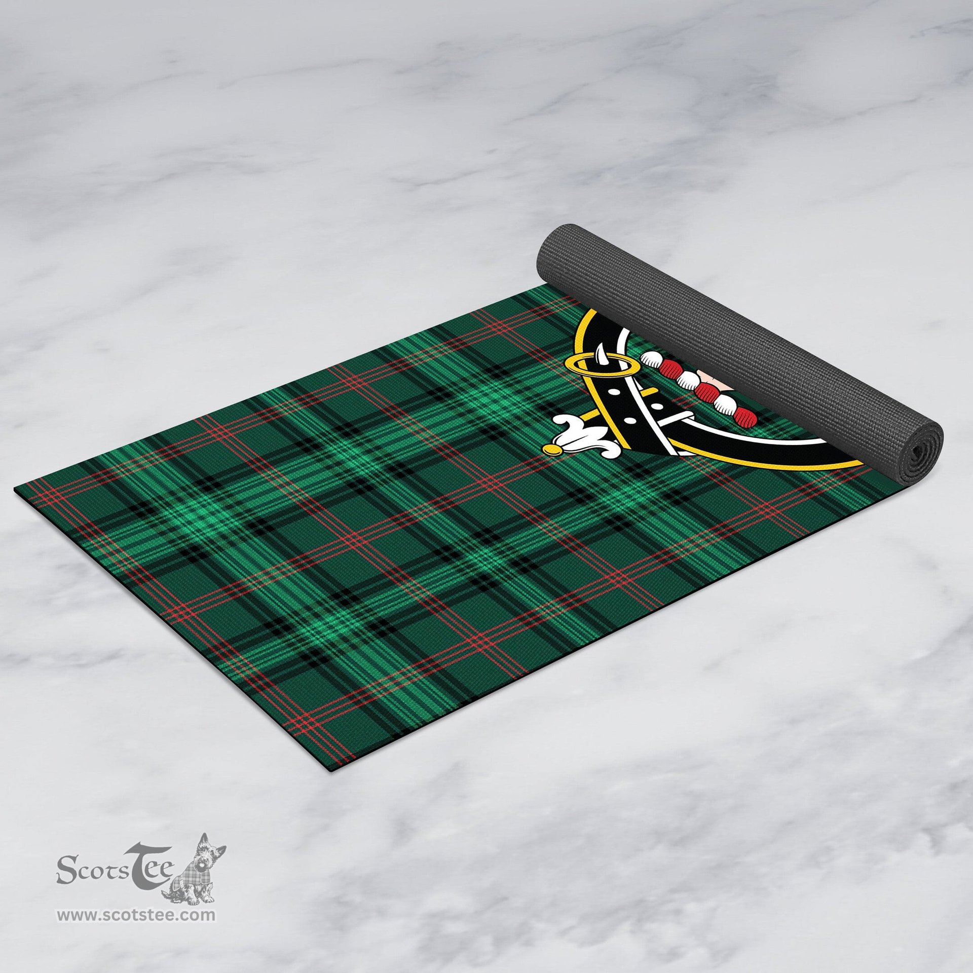ScotsTee Shop Scottish Ross Hunting Modern Clan Crest Tartan Rubber Yoga Mat