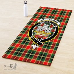 ScotsTee Shop Scottish MacLachlan Hunting Modern Clan Crest Tartan Rubber Yoga Mat