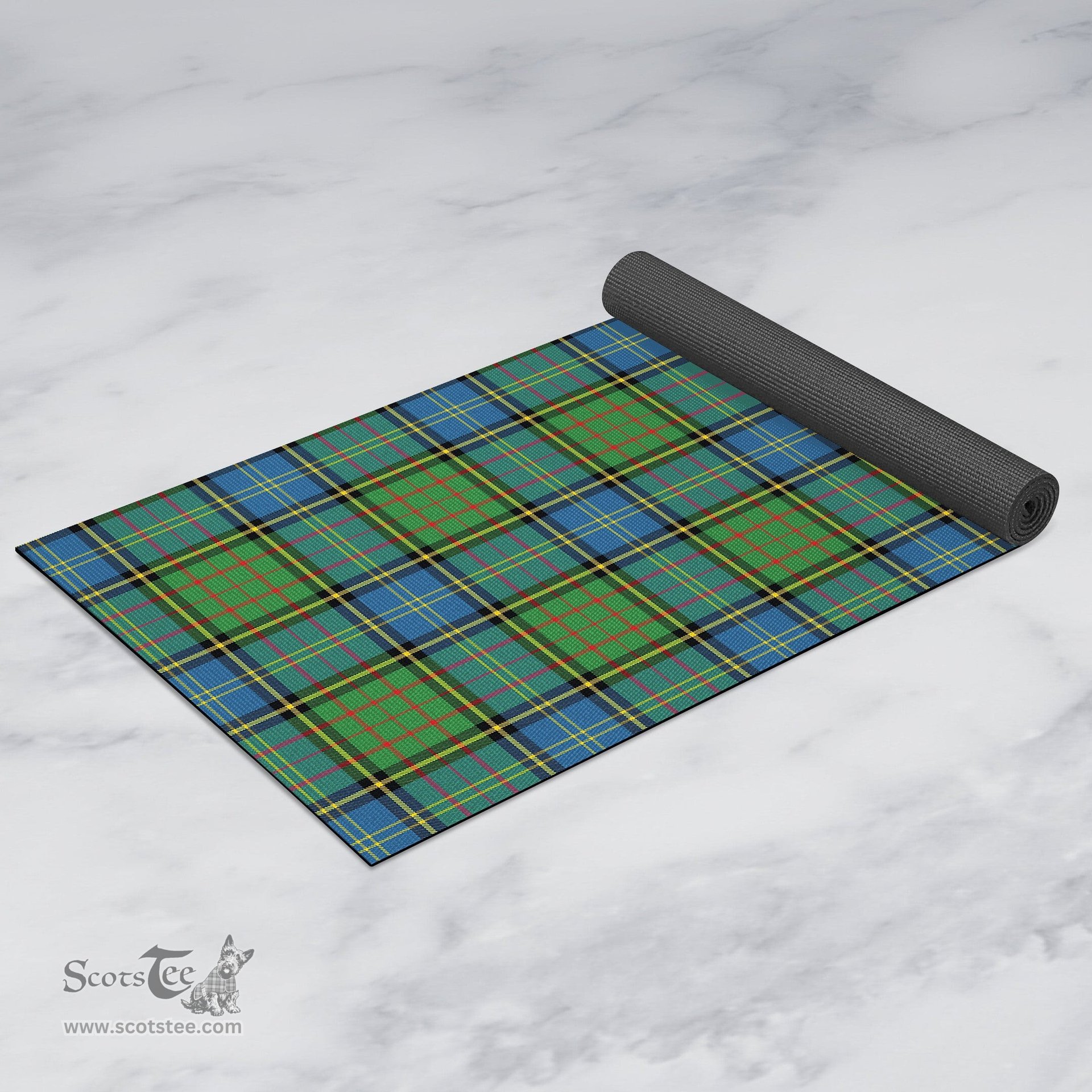 ScotsTee Shop Scottish MacMillan Hunting Ancient Clan Tartan Rubber Yoga Mat
