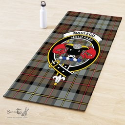 ScotsTee Shop Scottish MacLeod of Harris Weathered Clan Crest Tartan Rubber Yoga Mat