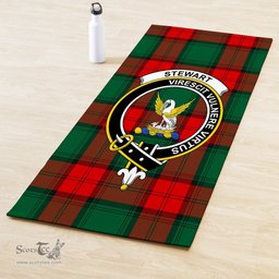 ScotsTee Shop Scottish Stewart Atholl Modern Clan Crest Tartan Rubber Yoga Mat