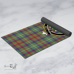 ScotsTee Shop Scottish Shaw Green Modern Clan Crest Tartan Rubber Yoga Mat