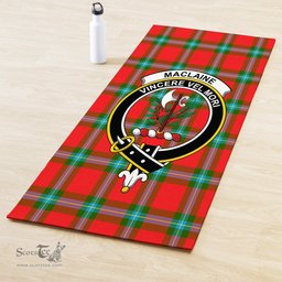 ScotsTee Shop Scottish MacLaine of Loch Buie Clan Crest Tartan Rubber Yoga Mat