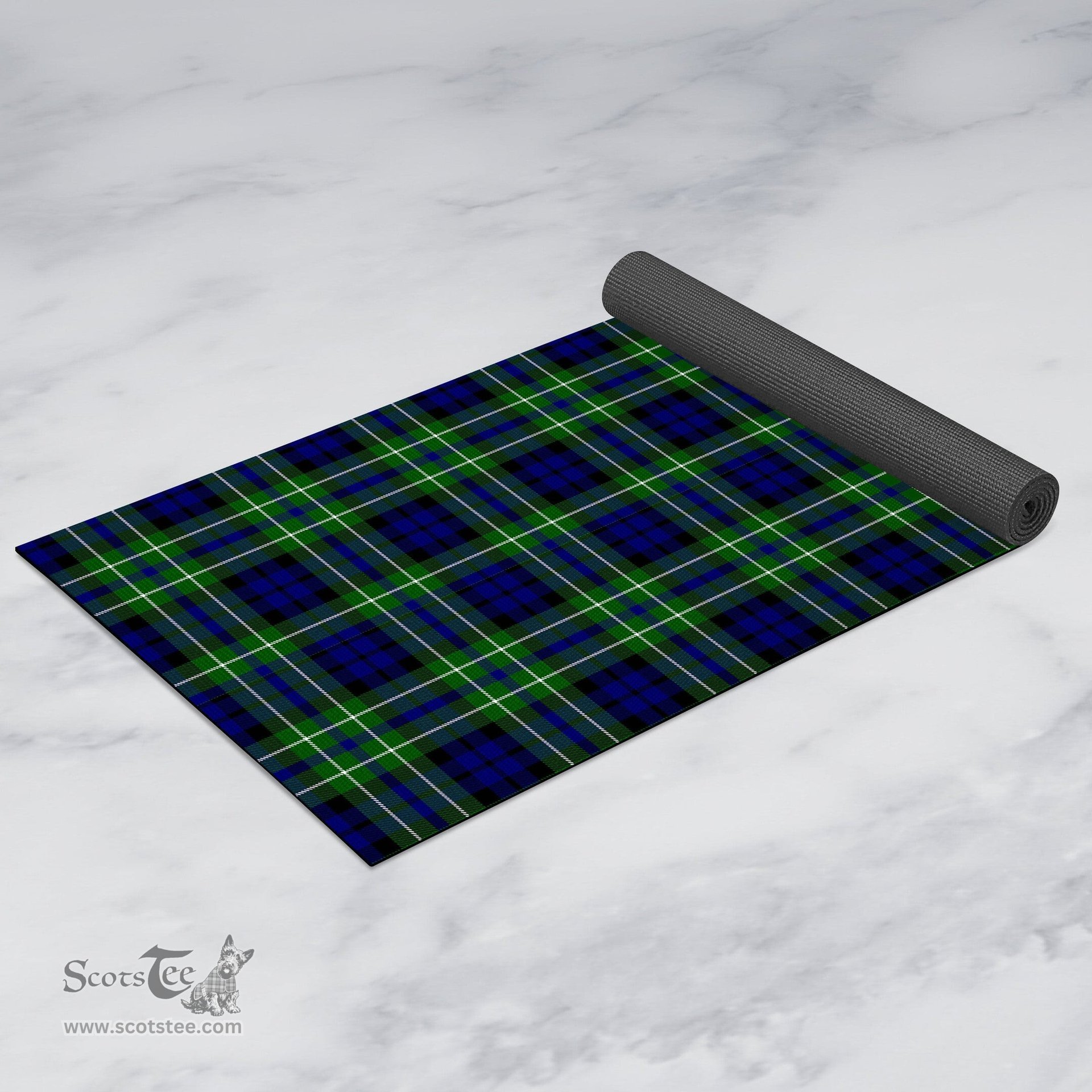 ScotsTee Shop Scottish MacNeil of Colonsay Modern Clan Tartan Rubber Yoga Mat