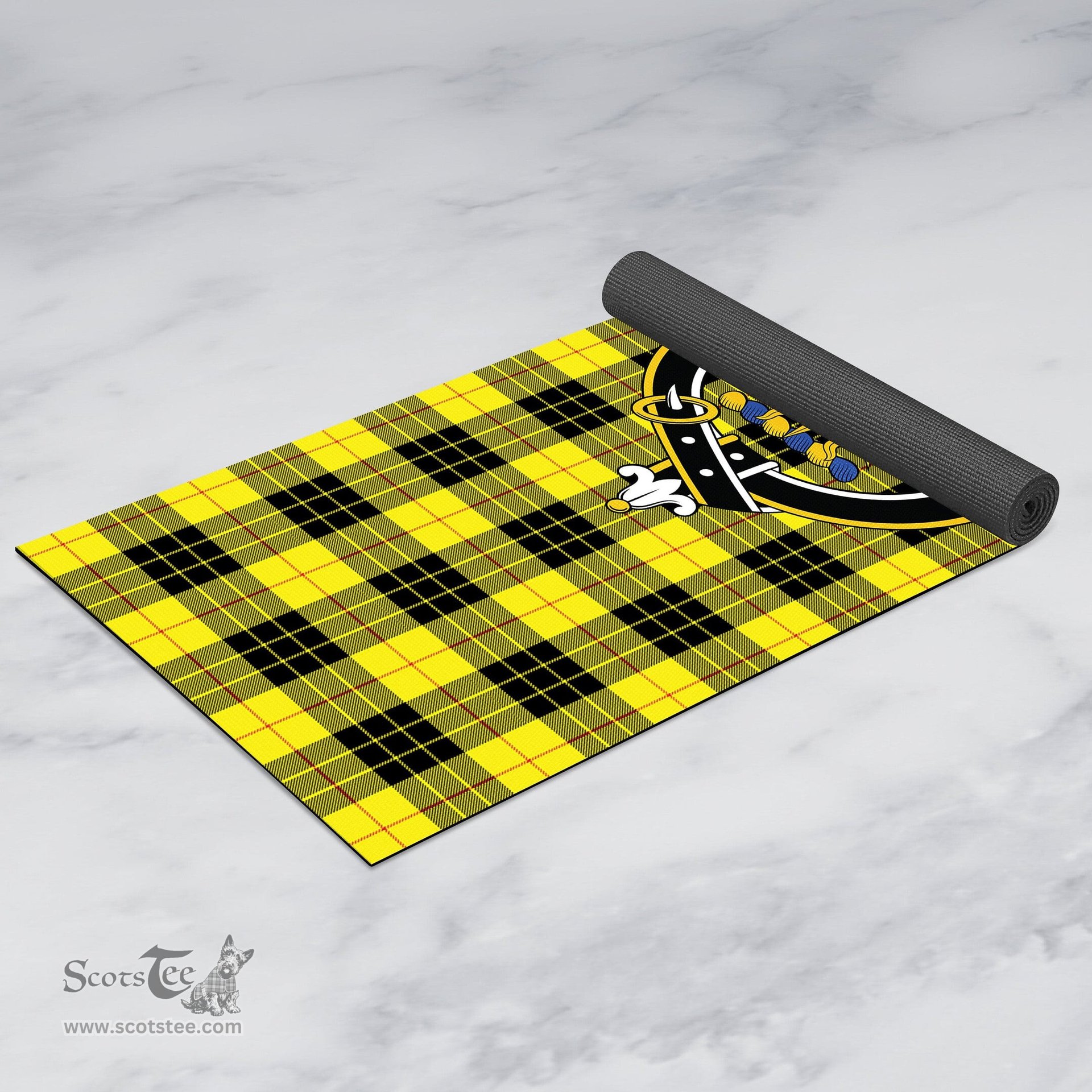 ScotsTee Shop Scottish MacLeod of Lewis Modern Clan Crest Tartan Rubber Yoga Mat