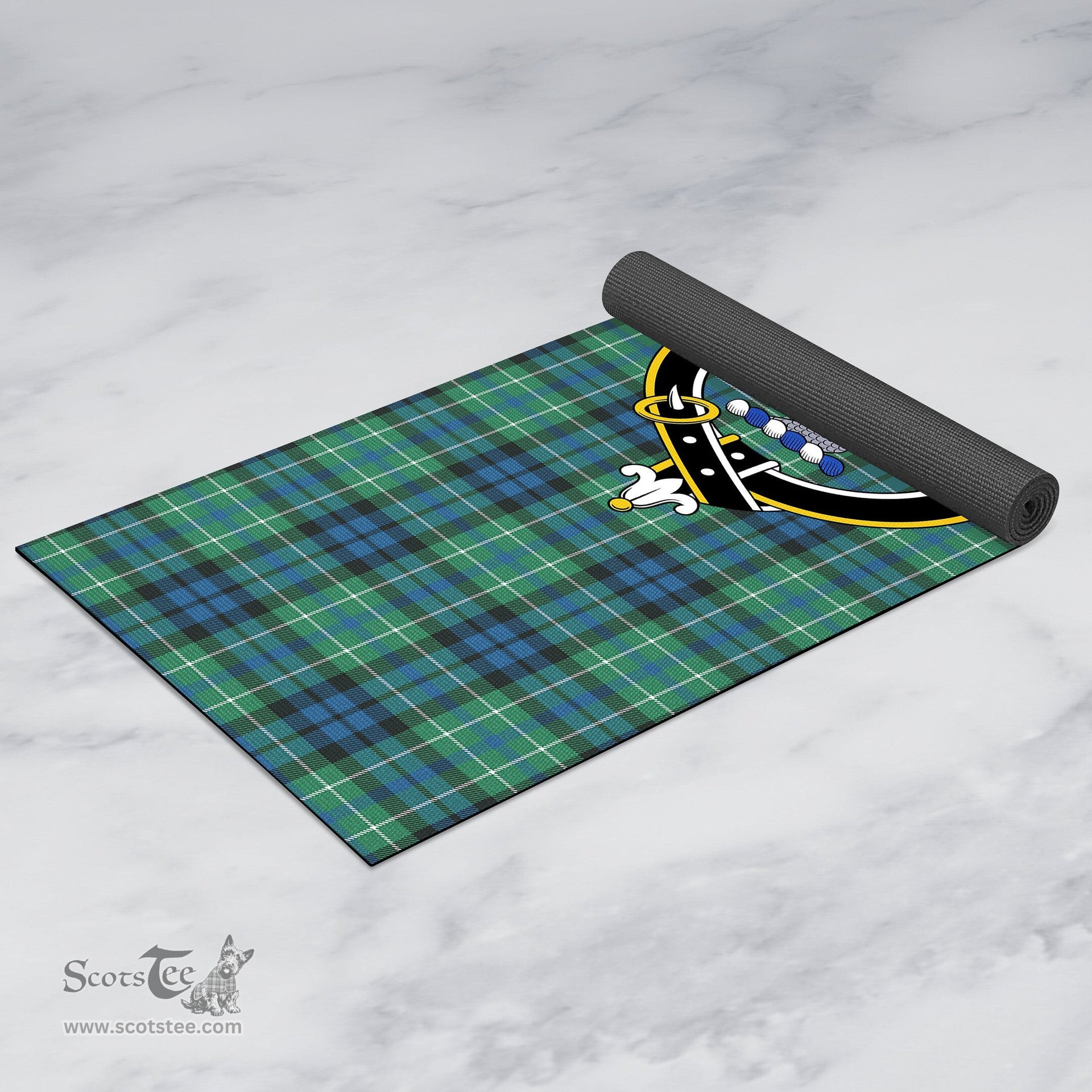 ScotsTee Shop Scottish MacNeil of Colonsay Ancient Clan Crest Tartan Rubber Yoga Mat