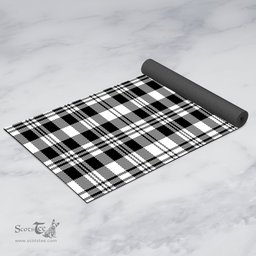 ScotsTee Shop Scottish Scott Black White Modern Clan Tartan Rubber Yoga Mat