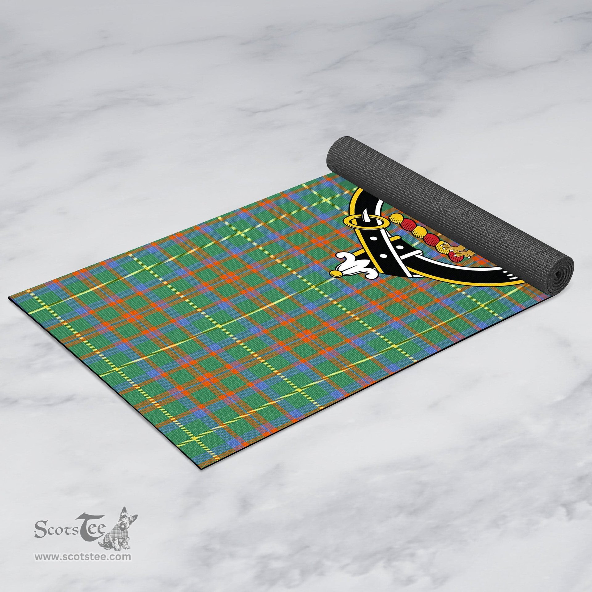 ScotsTee Shop Scottish MacKintosh Hunting Ancient Clan Crest Tartan Rubber Yoga Mat