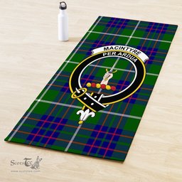 ScotsTee Shop Scottish MacIntyre Hunting Modern Clan Crest Tartan Rubber Yoga Mat