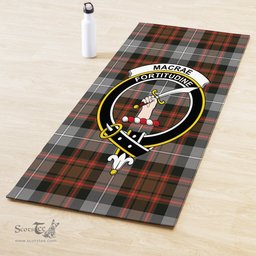 ScotsTee Shop Scottish MacRae Hunting Weathered Clan Crest Tartan Rubber Yoga Mat