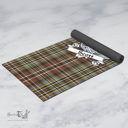 ScotsTee Shop Scottish Scott Green Weathered Clan Crest Tartan Rubber Yoga Mat
