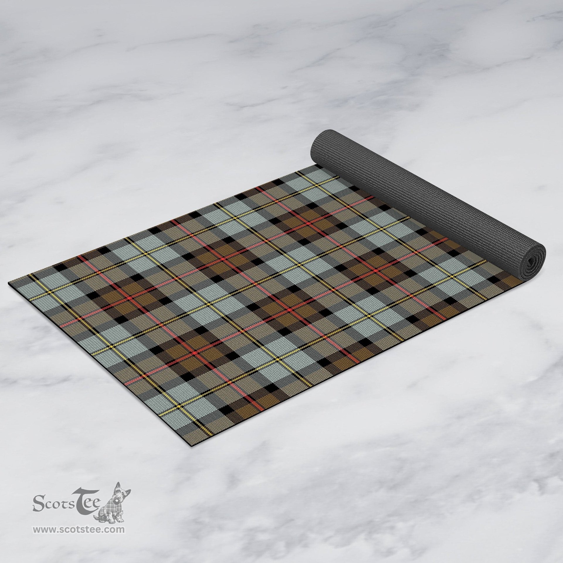 ScotsTee Shop Scottish MacLeod of Harris Weathered Clan Tartan Rubber Yoga Mat