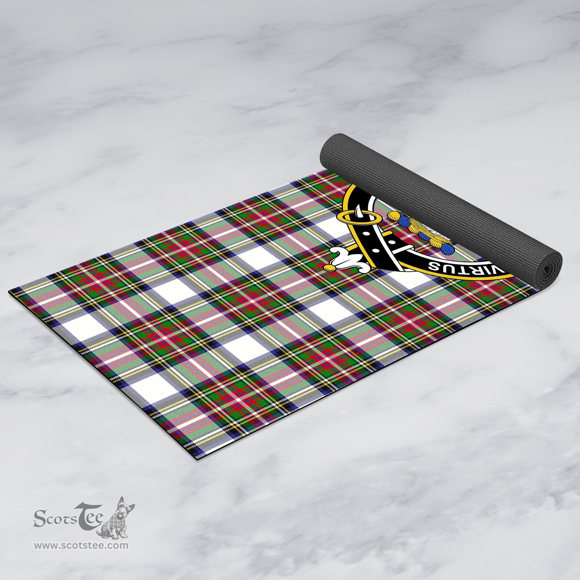 ScotsTee Shop Scottish Stewart Dress Modern Clan Crest Tartan Rubber Yoga Mat