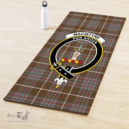ScotsTee Shop Scottish MacIntyre Hunting Weathered Clan Crest Tartan Rubber Yoga Mat