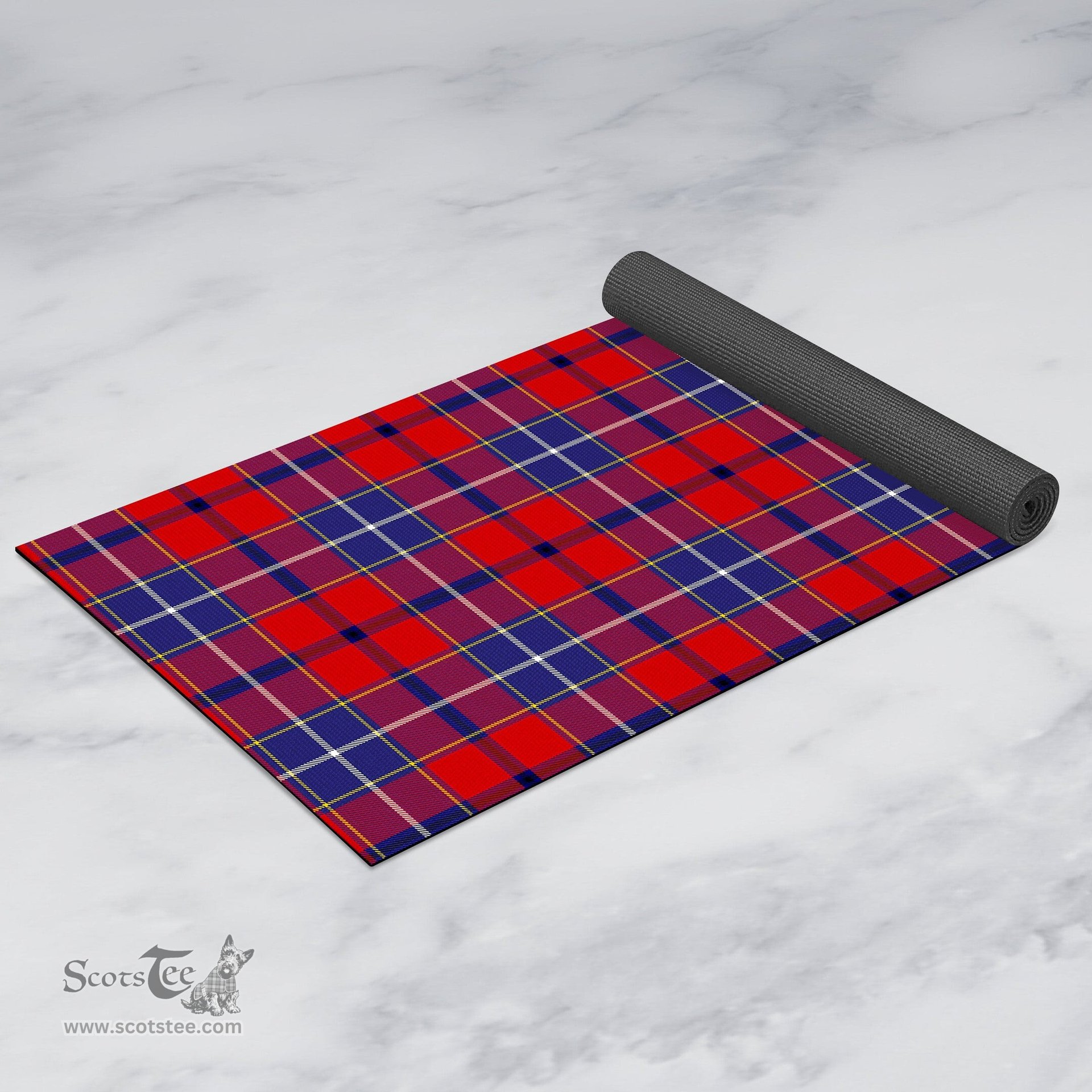 ScotsTee Shop Scottish Wishart Dress Clan Tartan Rubber Yoga Mat