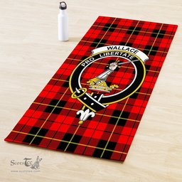 ScotsTee Shop Scottish Wallace Hunting Red Clan Crest Tartan Rubber Yoga Mat