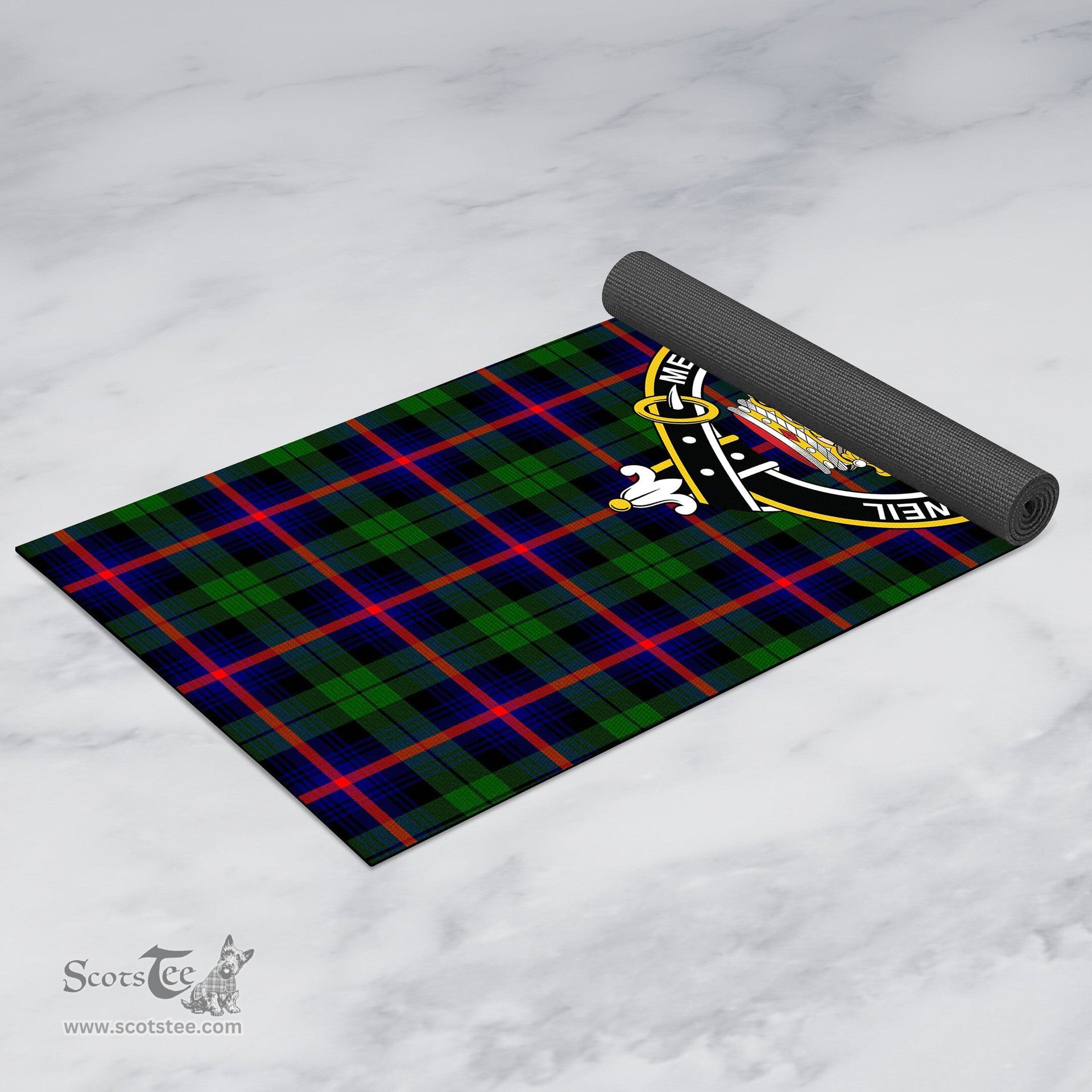 ScotsTee Shop Scottish Urquhart Modern Clan Crest Tartan Rubber Yoga Mat