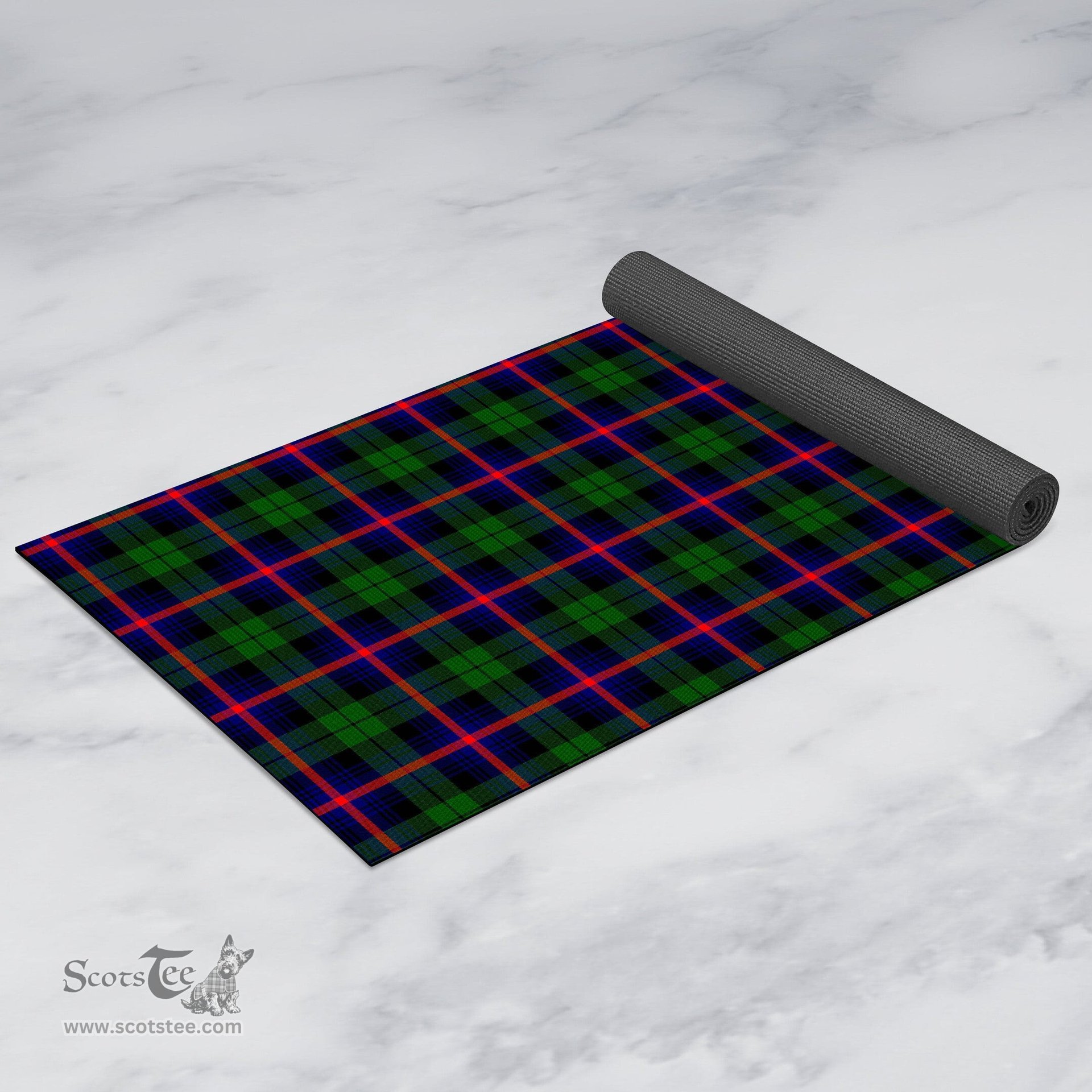 ScotsTee Shop Scottish Urquhart Modern Clan Tartan Rubber Yoga Mat