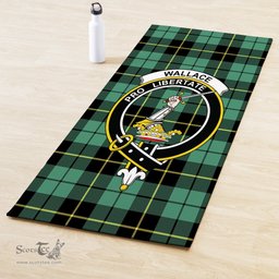ScotsTee Shop Scottish Wallace Hunting Ancient Clan Crest Tartan Rubber Yoga Mat