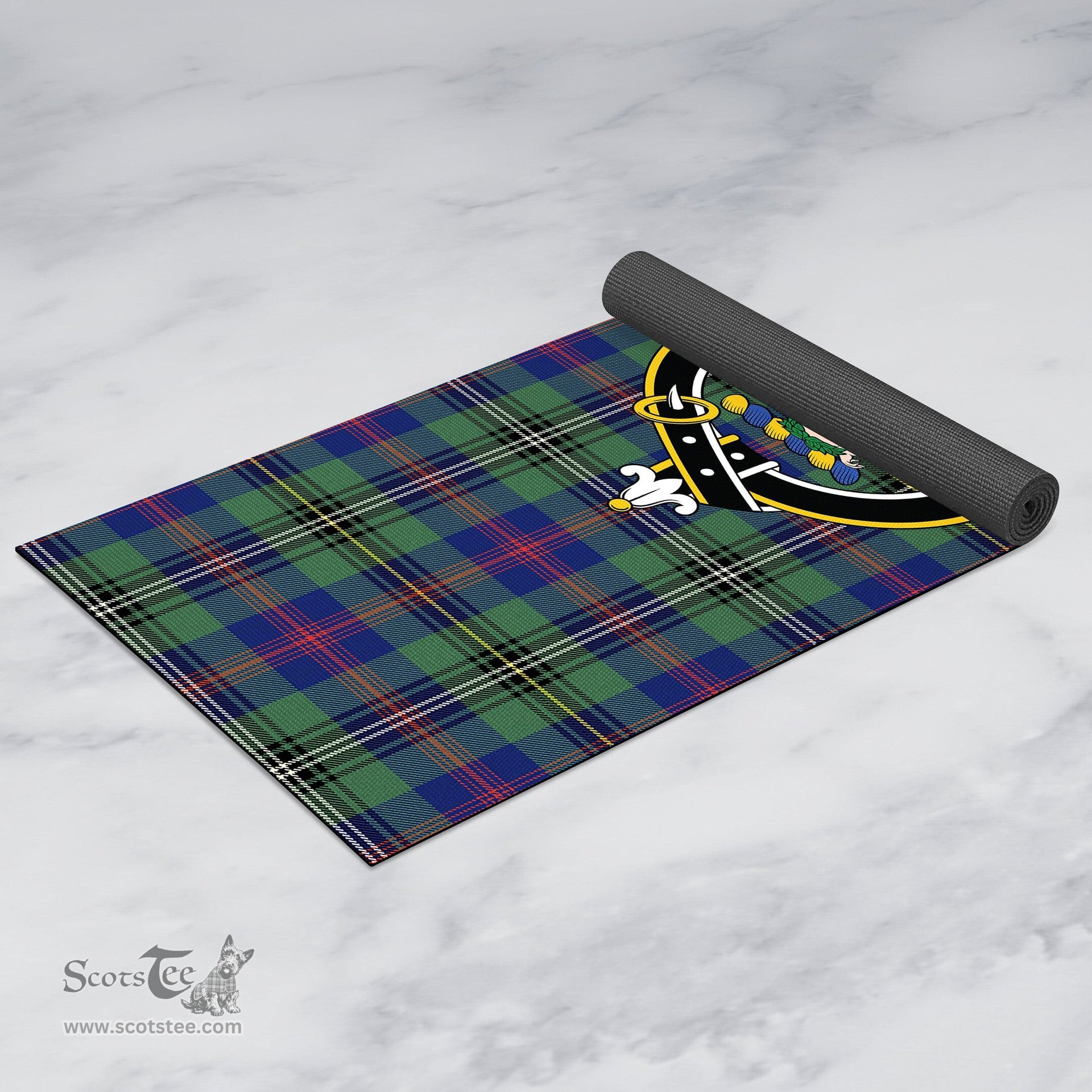 ScotsTee Shop Scottish Wood Modern Clan Crest Tartan Rubber Yoga Mat